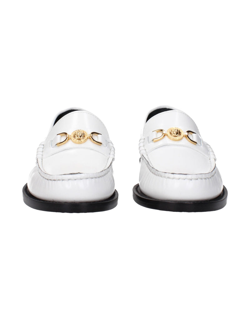 Versace White Leather Slip On Loafers Glam Steals
