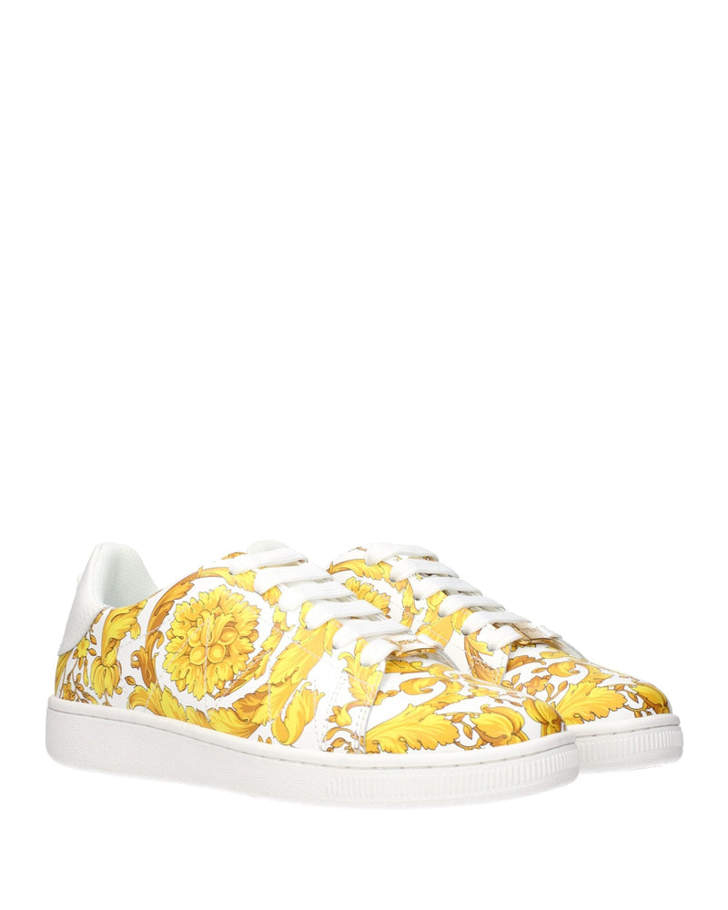 Versace White Leather Sneakers Glam Steals