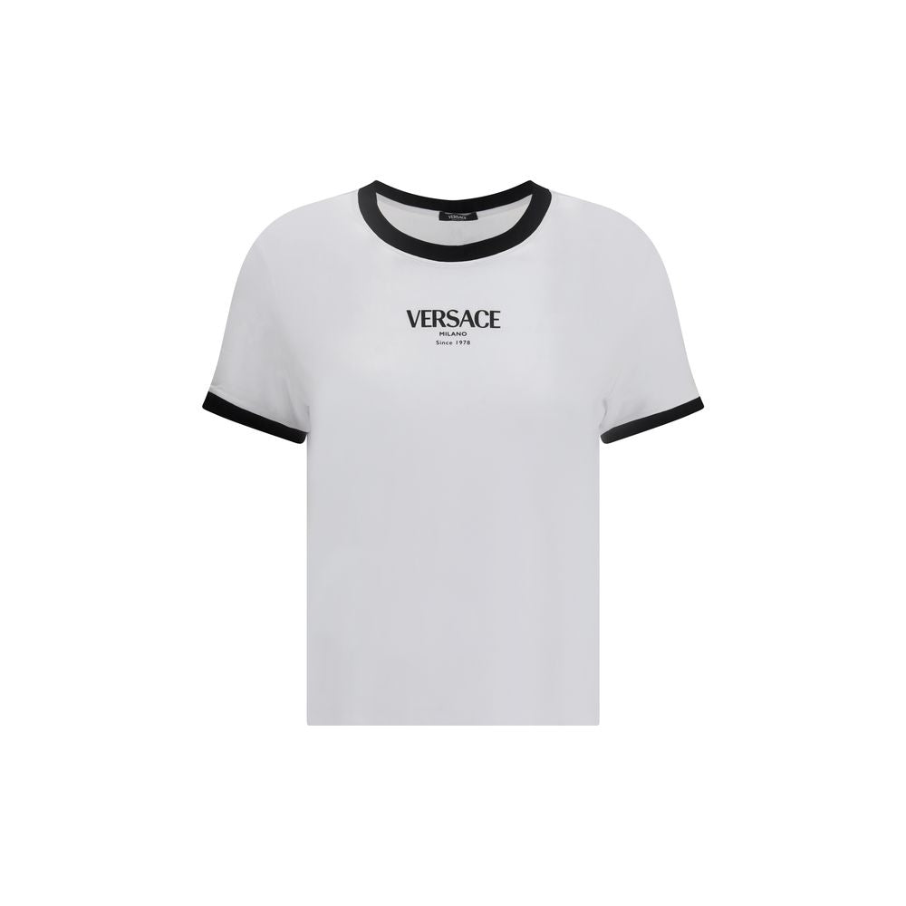 Versace White Viscose T-shirt Glam Steals