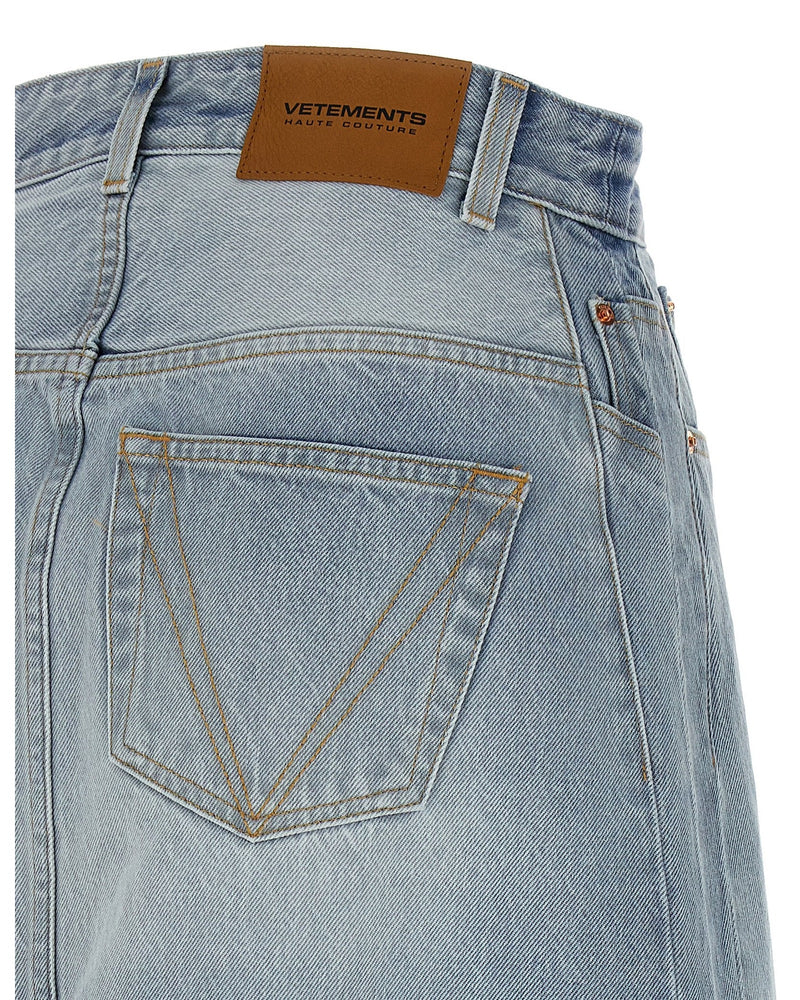 Vetements Denim Destroyed Maxi Skirt Glam Steals