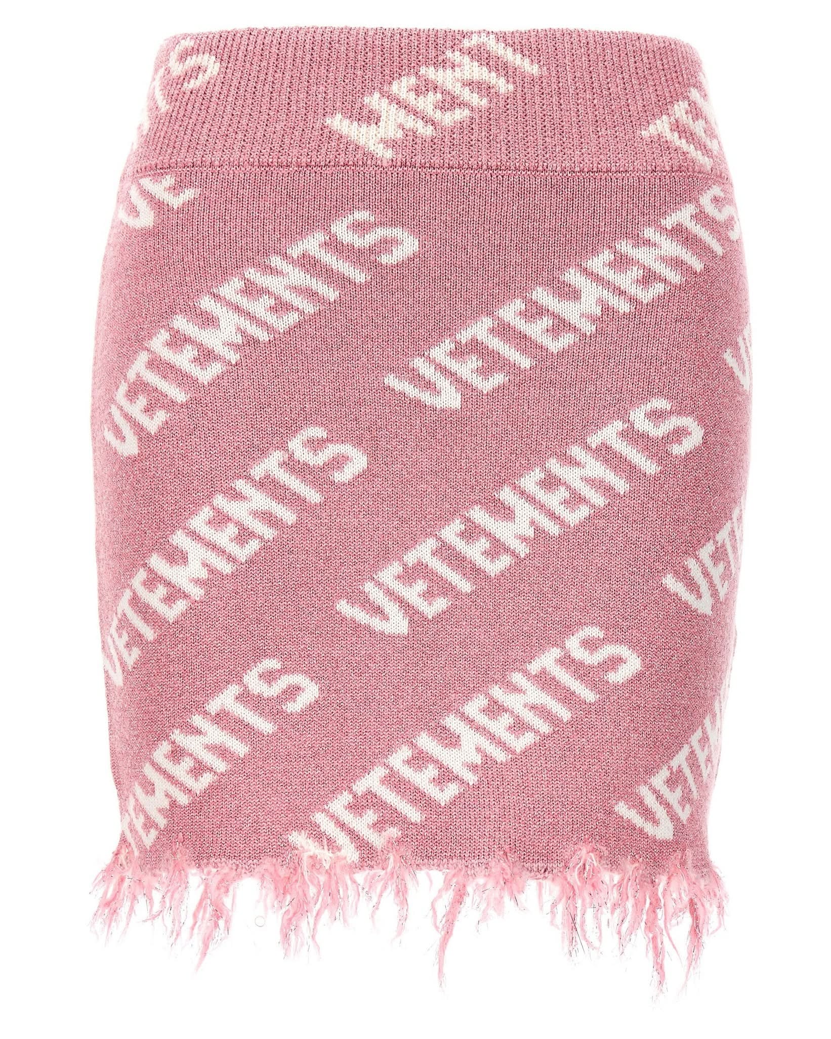 Vetements Iconic Lurex Monogram Skirt Glam Steals