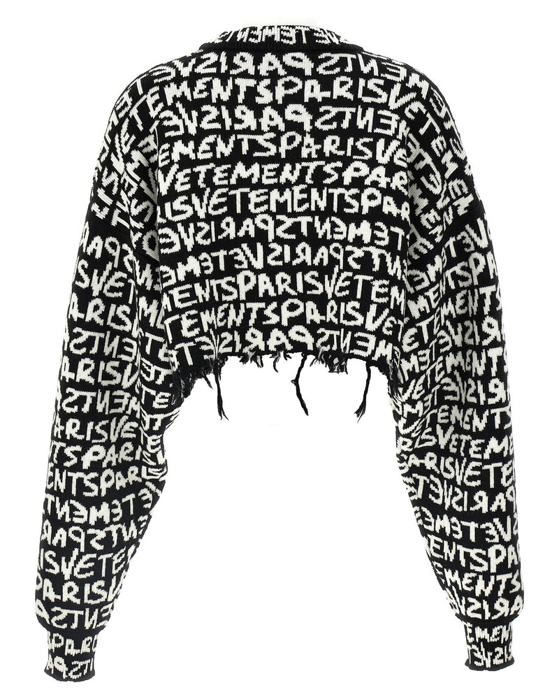 Vetements Paris Monogram Cropped Sweater Glam Steals