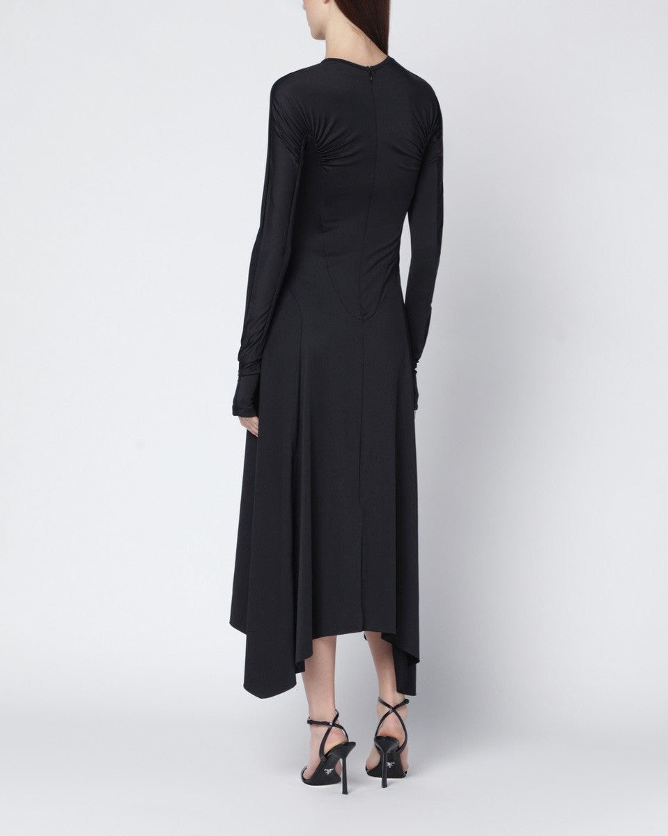 Victoria Beckham Black Asymmetric Midi Dress Glam Steals