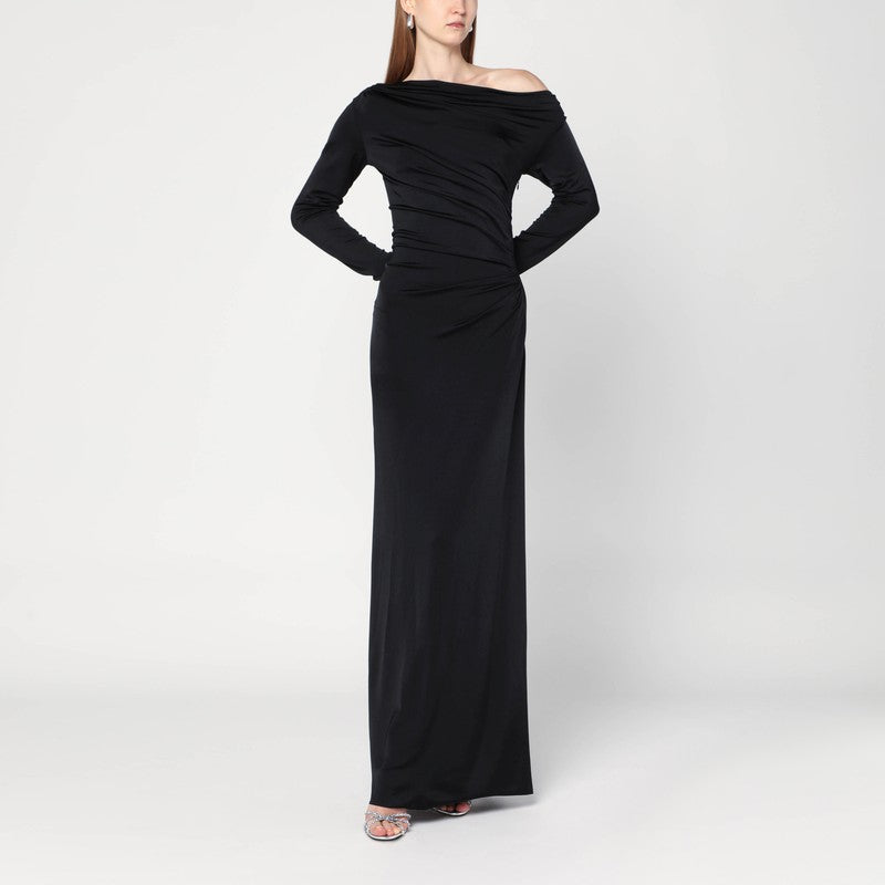 Victoria Beckham Black Jersey Long Dress in Viscose Glam Steals