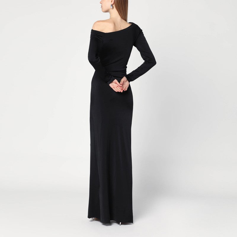 Victoria Beckham Black Jersey Long Dress in Viscose Glam Steals