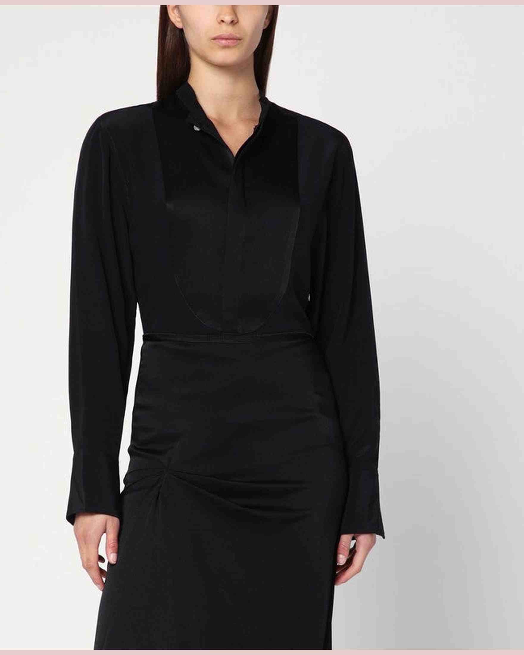 Victoria Beckham Black Silk Shirt Glam Steals