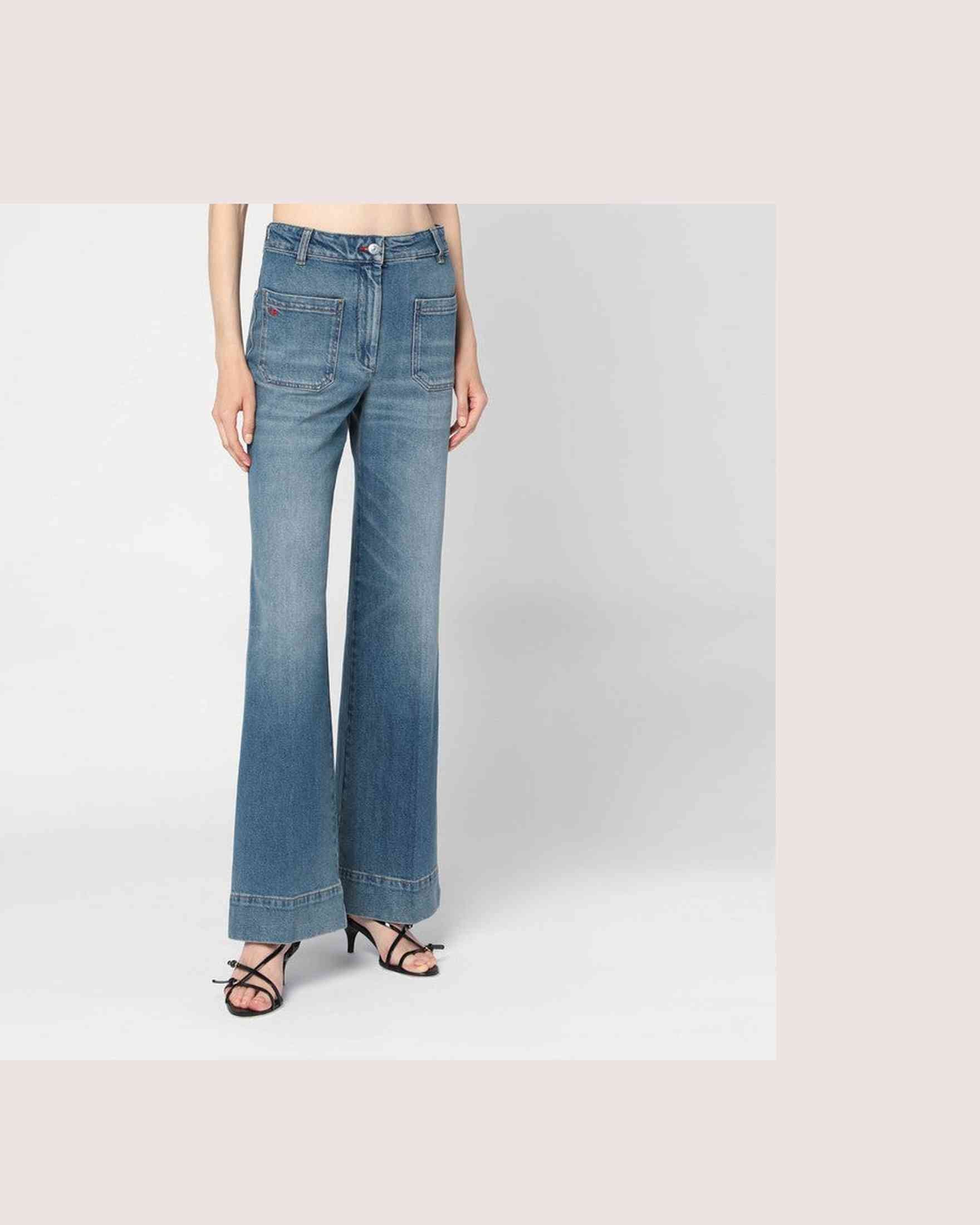 Victoria Beckham Blue Wide Jeans in Faded Glam Steals