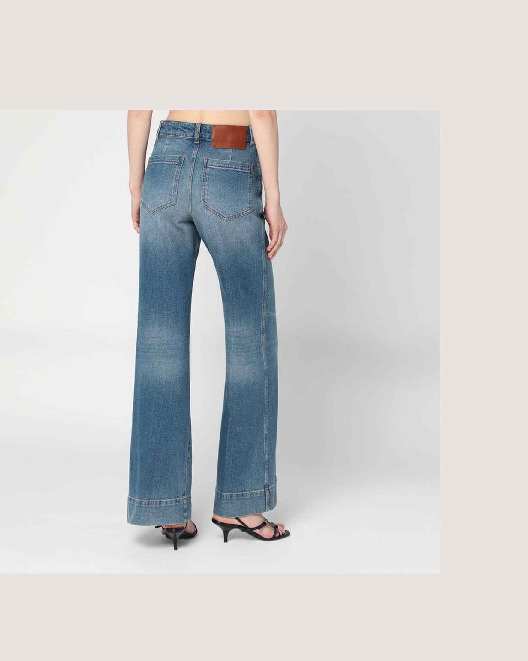 Victoria Beckham Blue Wide Jeans in Faded Glam Steals
