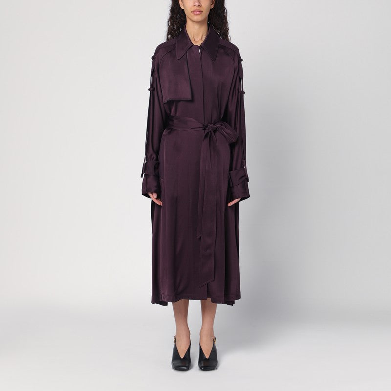 Victoria Beckham Eggplant Colour Single Breasted Trench Coat Glam Steals
