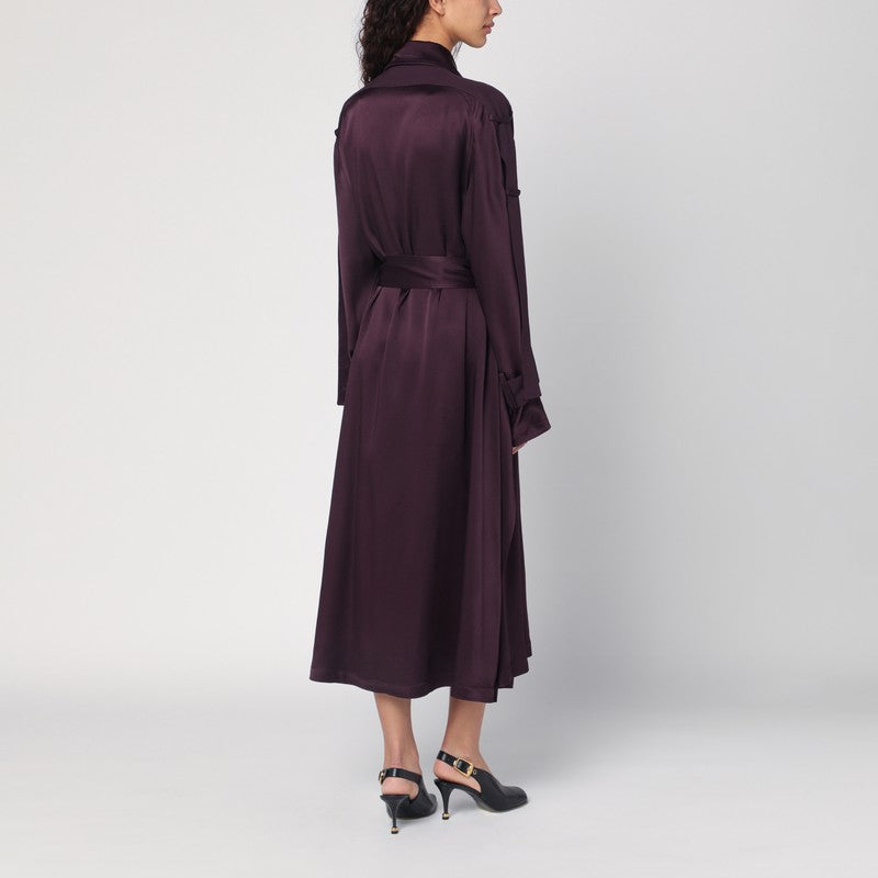 Victoria Beckham Eggplant Colour Single Breasted Trench Coat Glam Steals