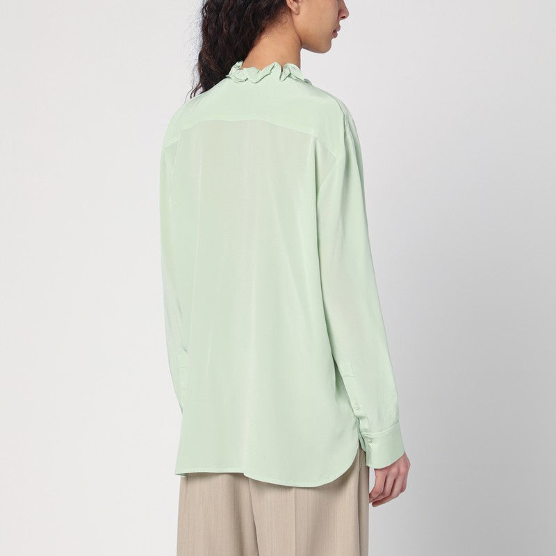 Victoria Beckham Green Light Shirt with Ruffles Glam Steals