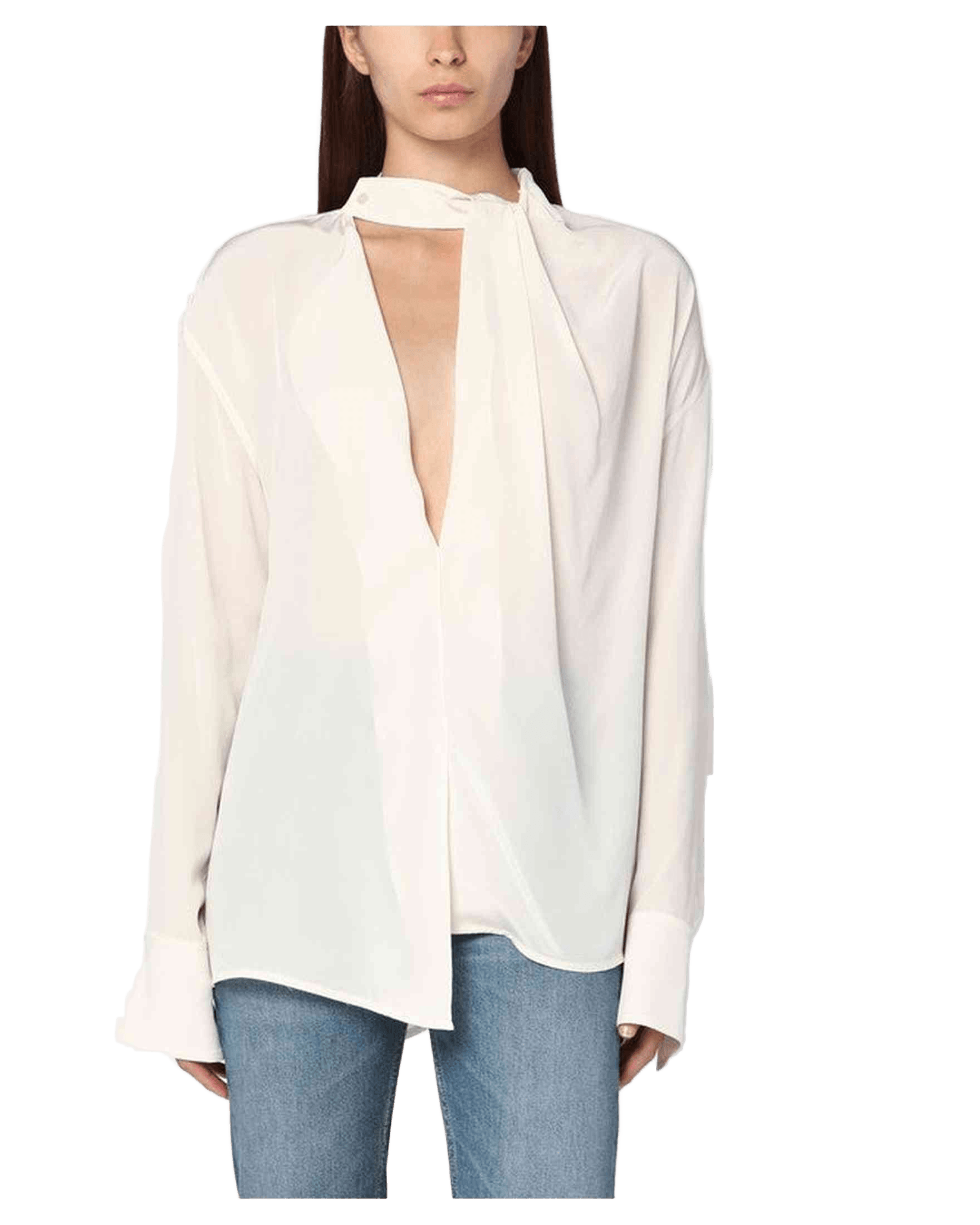 Victoria Beckham Ivory Silk Draped Blouse Glam Steals