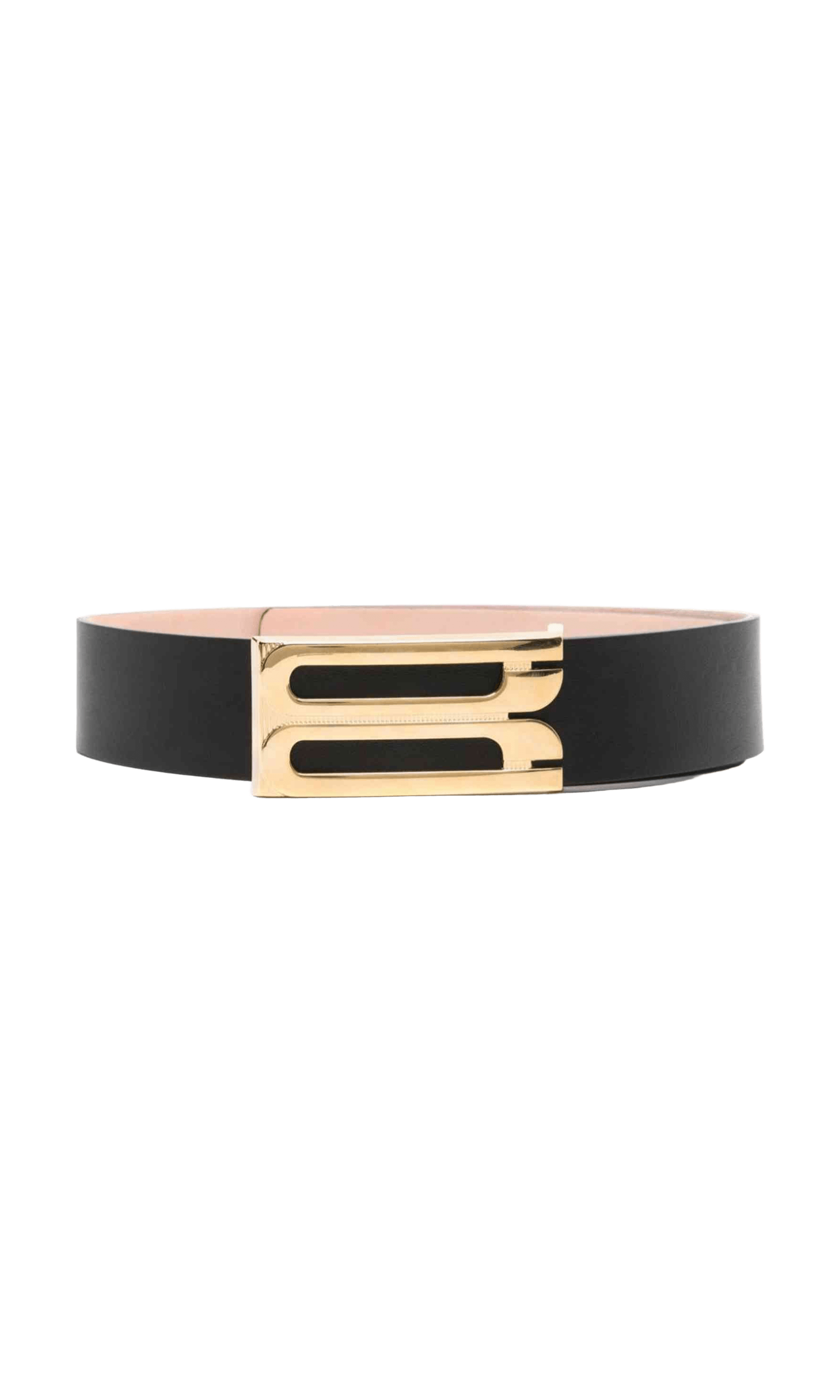 Victoria Beckham Leather Jumbo Frame Logo Buckle Belt Glam Steals