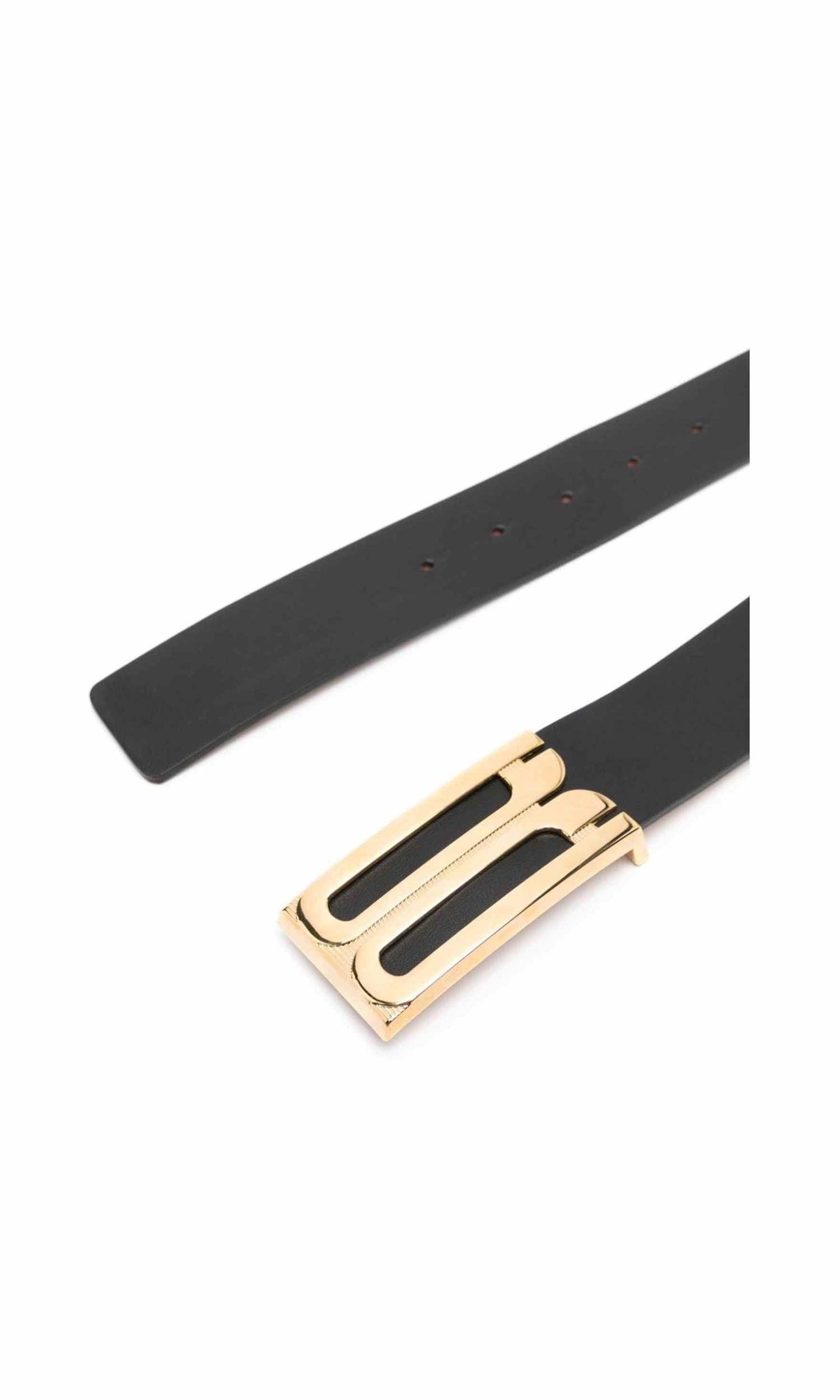 Victoria Beckham Leather Jumbo Frame Logo Buckle Belt Glam Steals