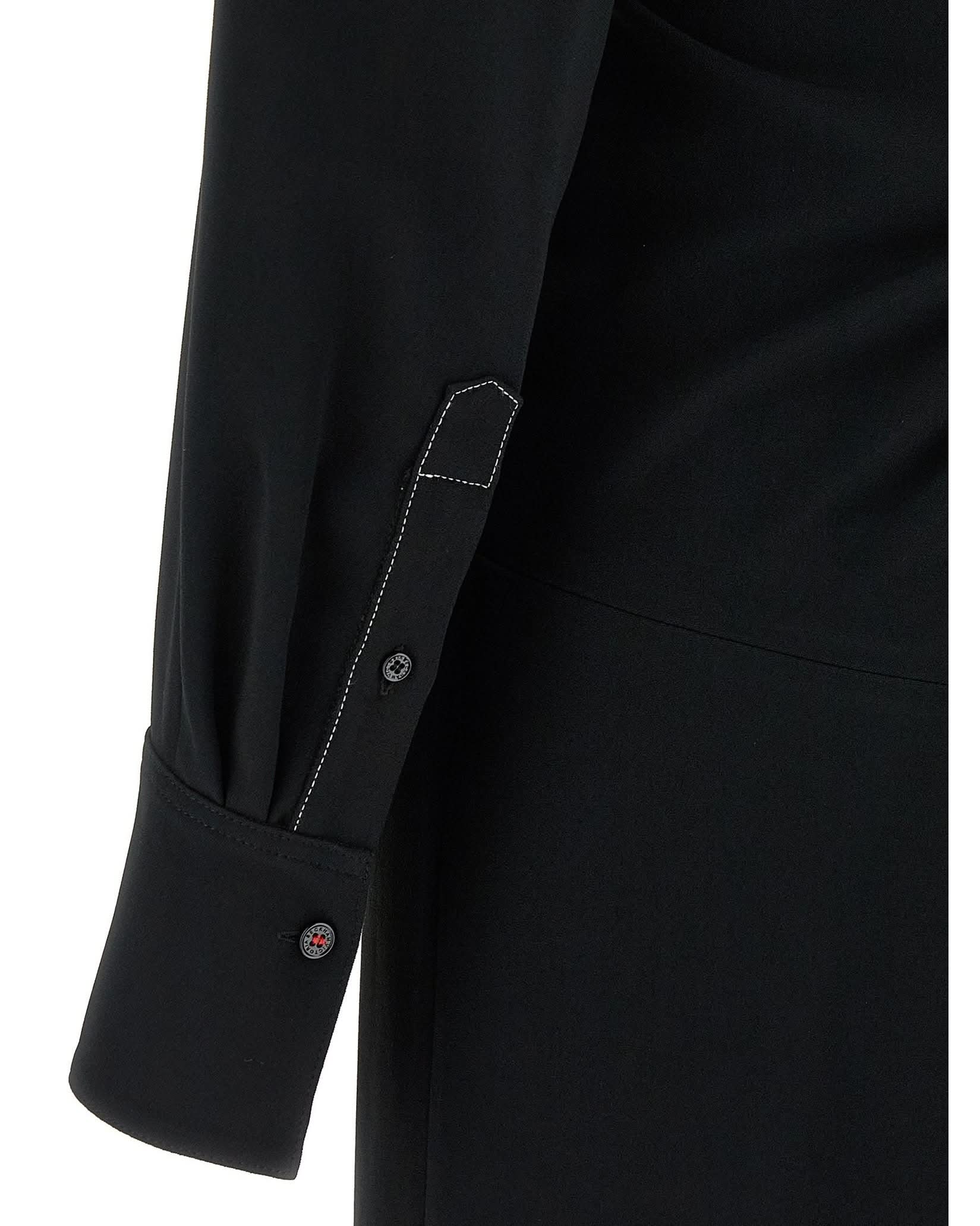 Victoria Beckham Long Sleeve Polo Collar Midi Dress Glam Steals