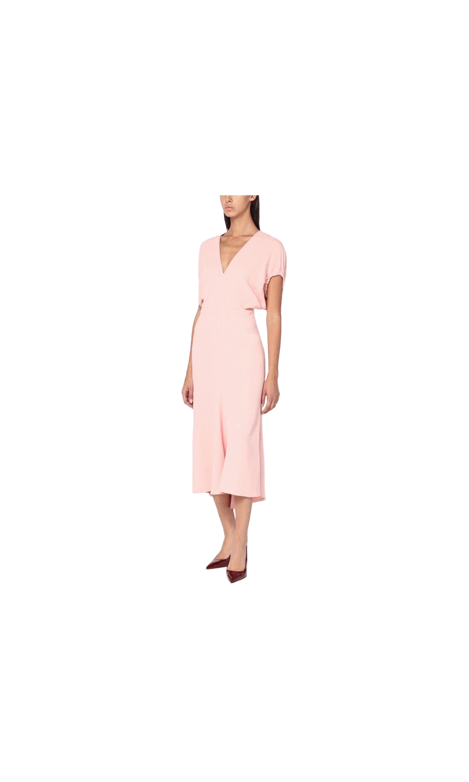 Victoria Beckham Pink Satin Midi Dress Glam Steals