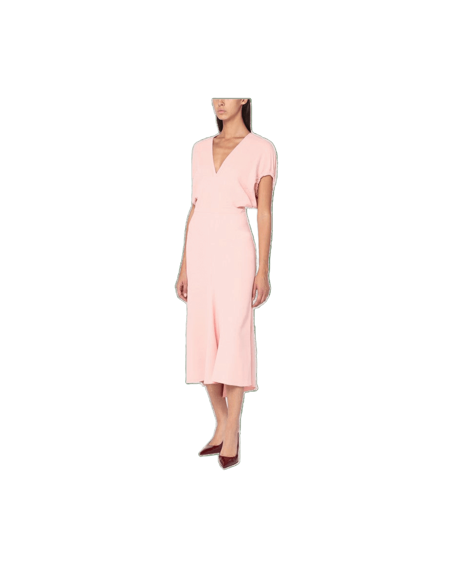 Victoria Beckham Pink Satin Midi Dress Glam Steals