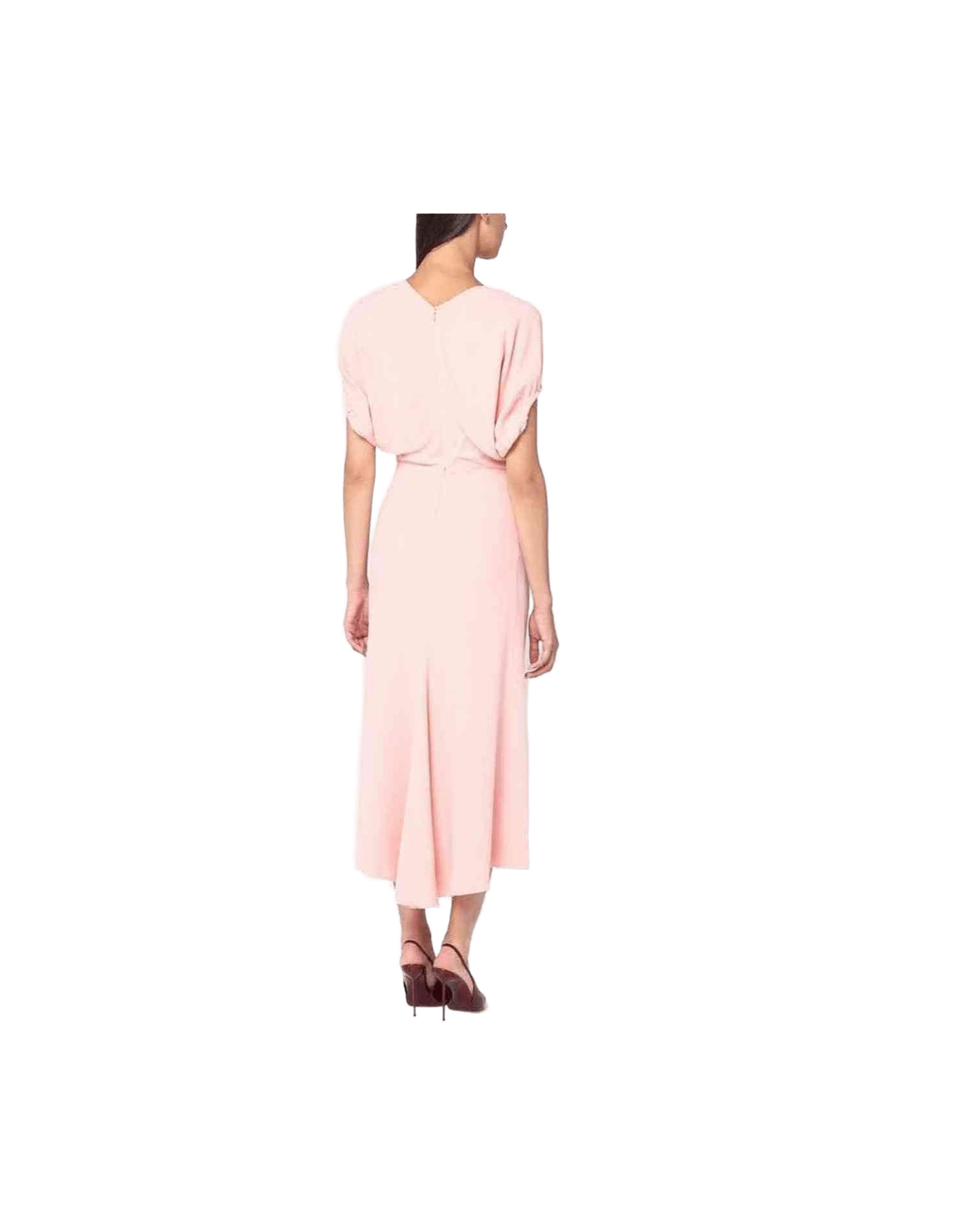 Victoria Beckham Pink Satin Midi Dress Glam Steals