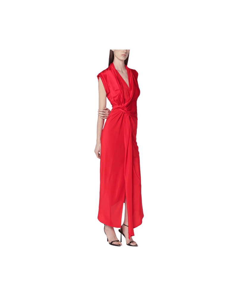Victoria Beckham Red Jersey Woven Dress Glam Steals