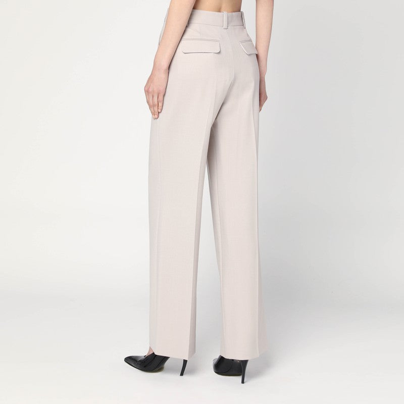 Victoria Beckham Wool Pumice Coloured Trouser in Blend Glam Steals