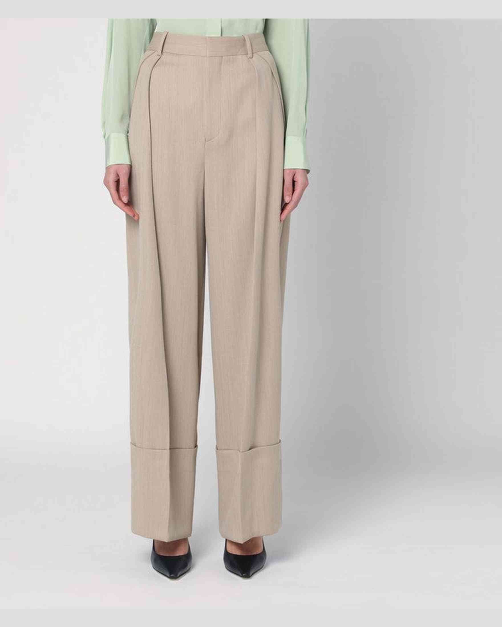 Victoria Beckham Wool Wide Mandarin Colour Pant Glam Steals