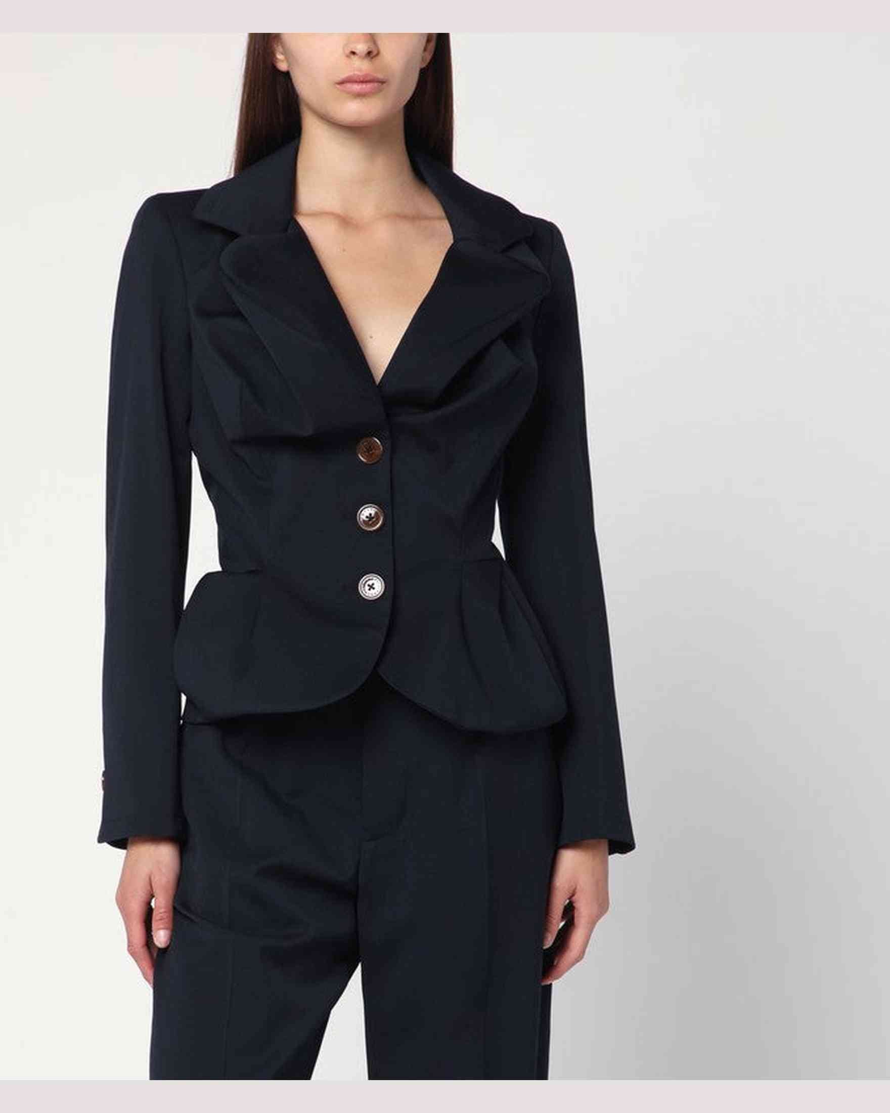 Vivienne Westwood Blue Wool Navy Drunken Jacket Glam Steals
