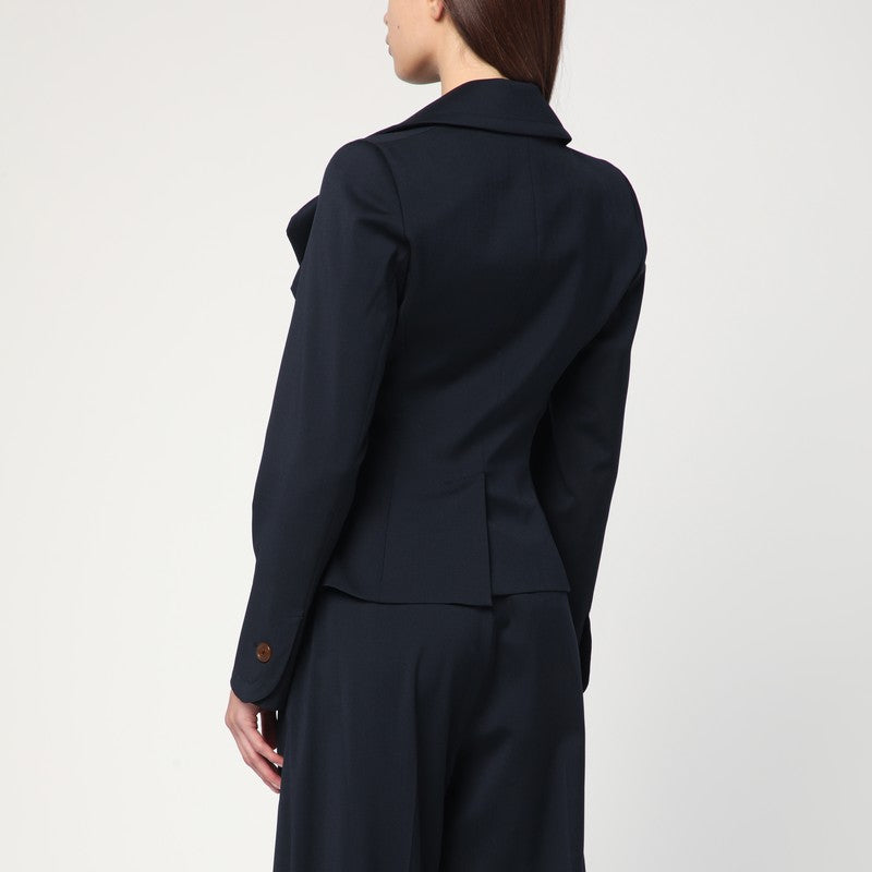 Vivienne Westwood Blue Wool Navy Drunken Jacket Glam Steals