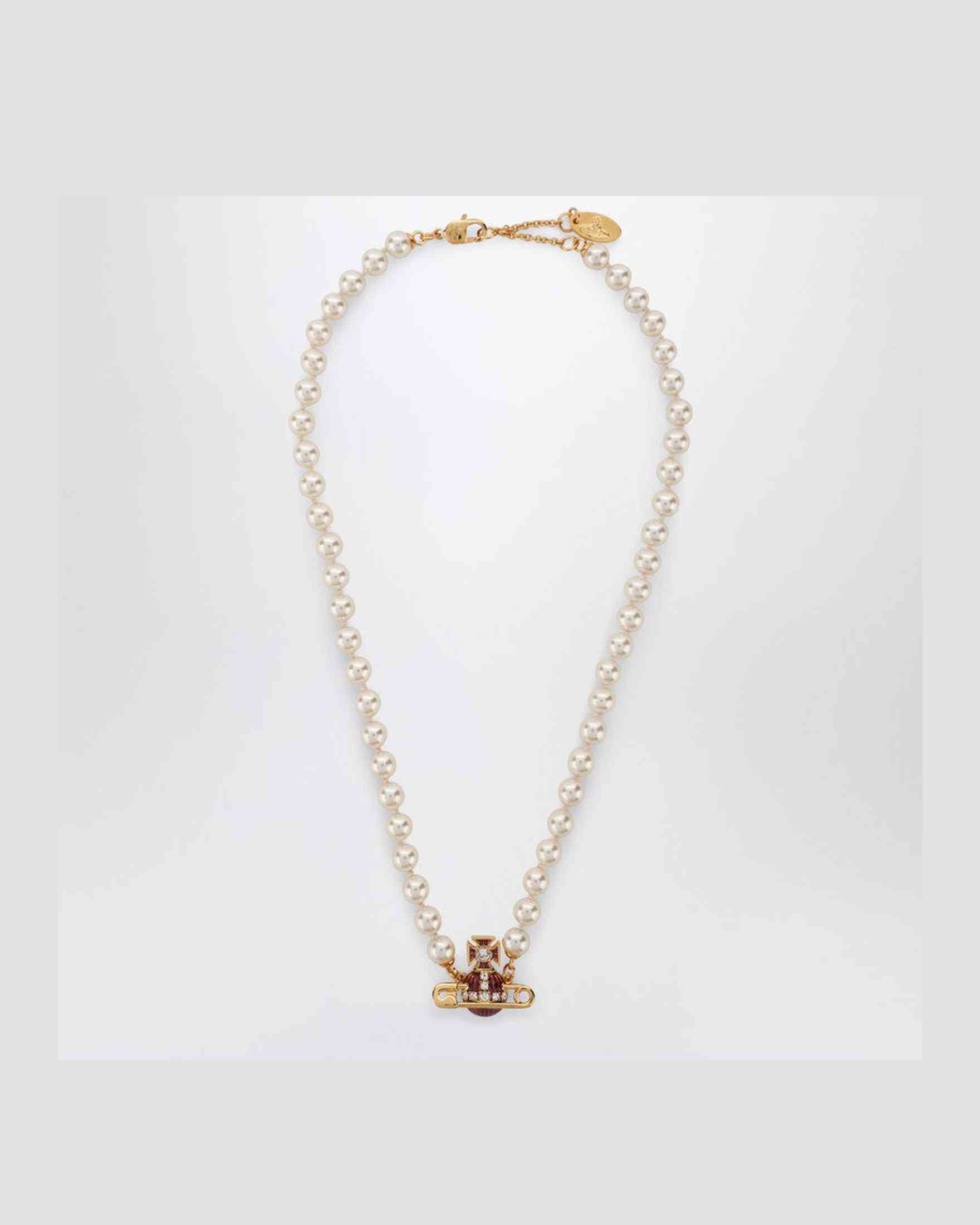 Vivienne Westwood Gold Kitty Pearl Necklace With Finish Glam Steals