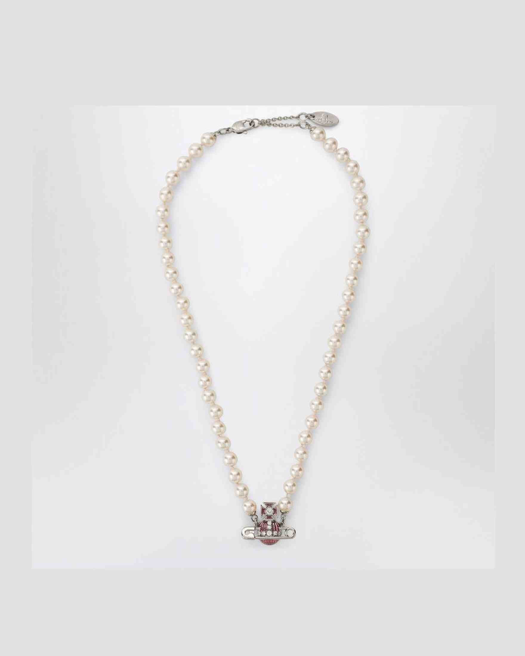 Vivienne Westwood Kitty Pearl Necklace With Platinum Finish Glam Steals