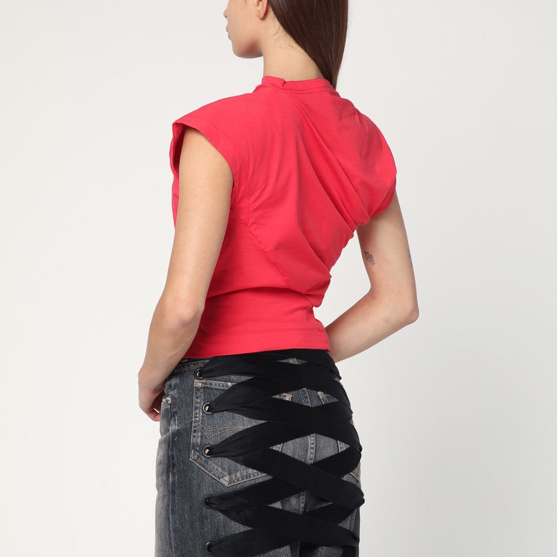 Vivienne Westwood Red Asymmetric T-Shirt With Orb Logo Glam Steals