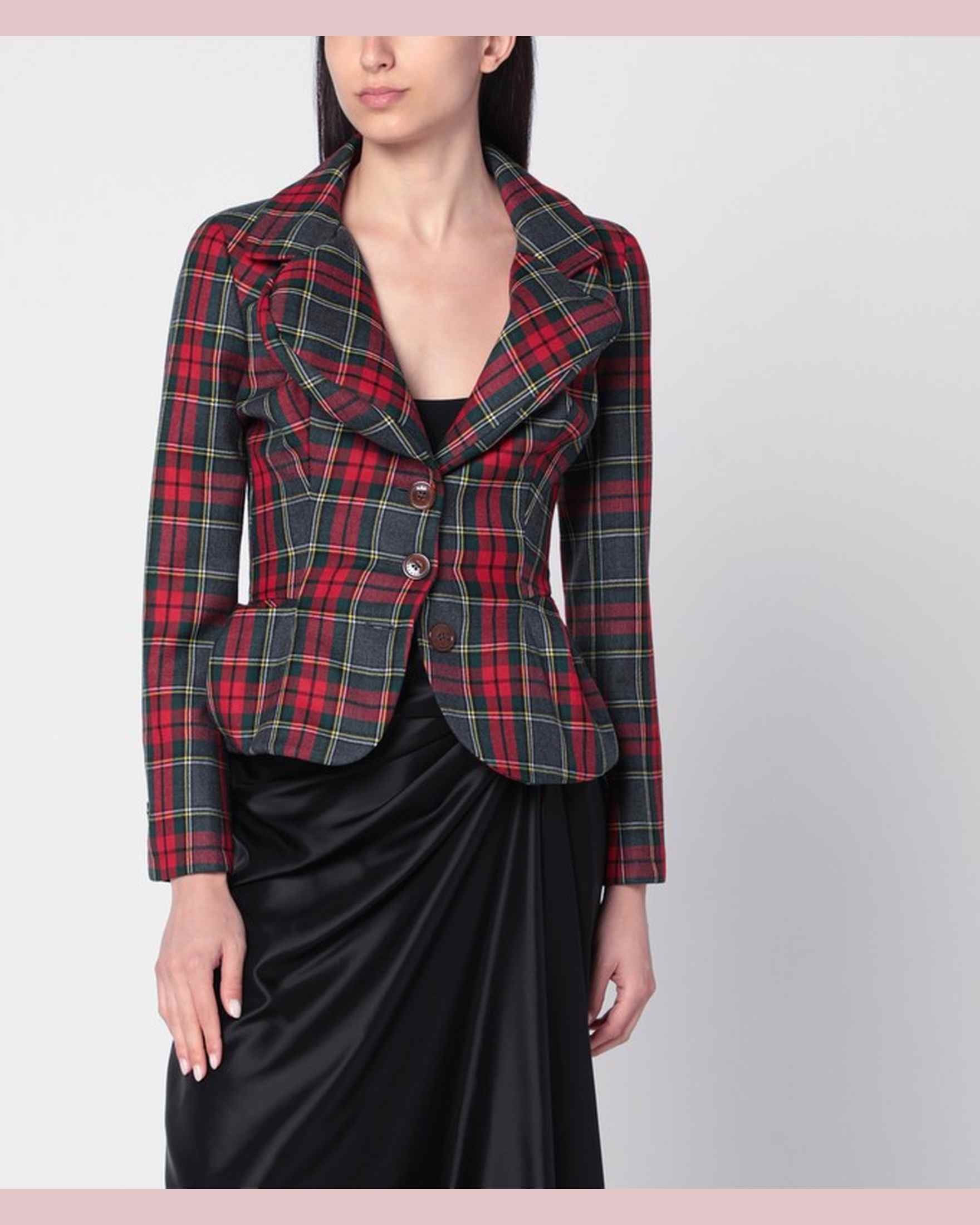 Vivienne Westwood Wool Drunken Jacket With Tartan Pattern Glam Steals