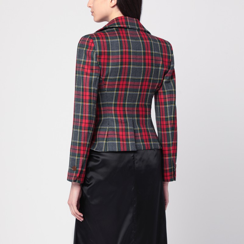 Vivienne Westwood Wool Drunken Jacket With Tartan Pattern Glam Steals