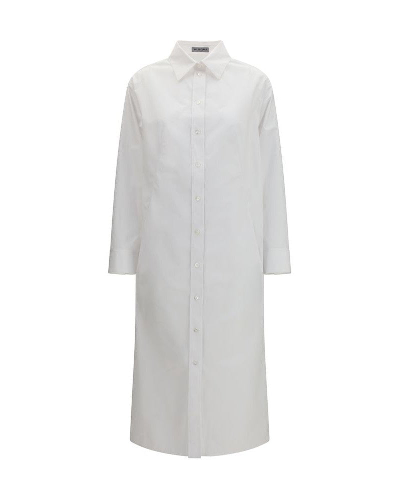 White Cotton Casual Dress Glam Steals