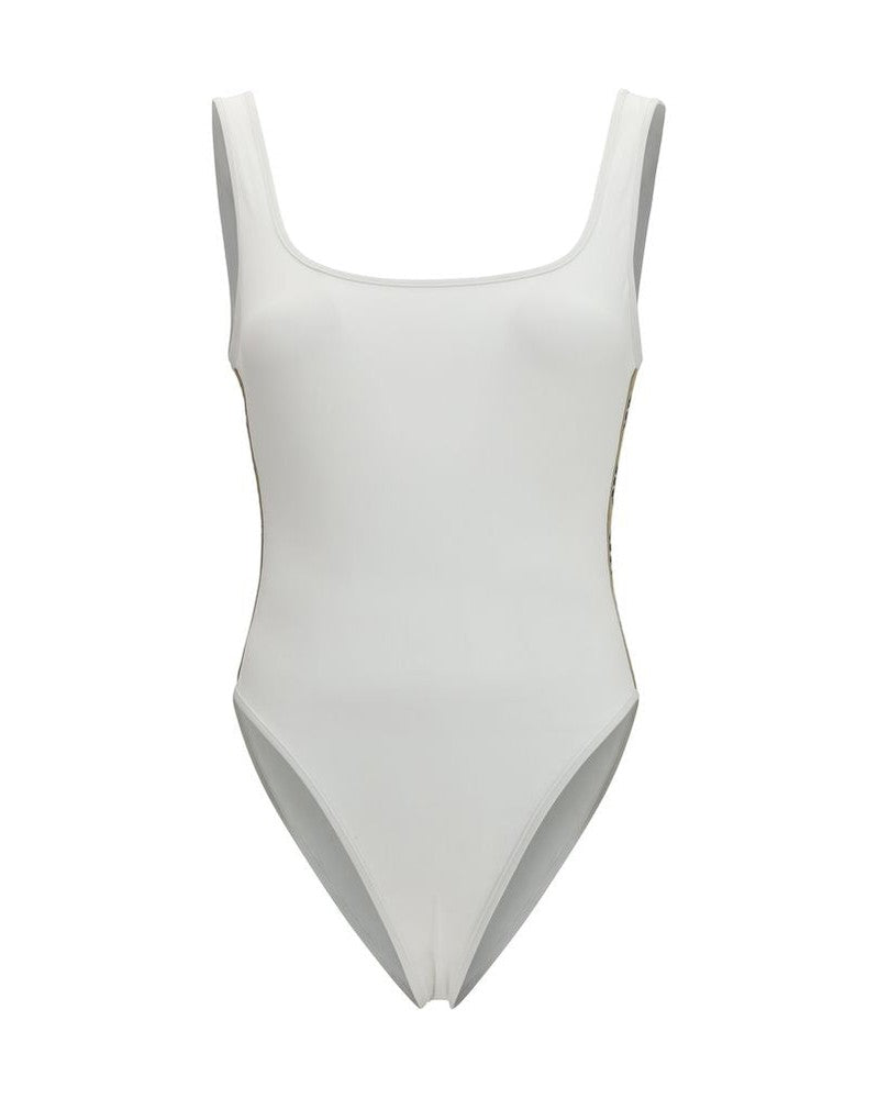 White Polyamide One-Piece Swimsuit Glam Steals
