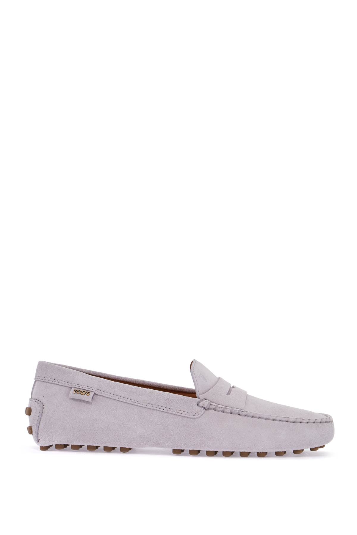 Tods Light Suede Leather Driving Grey Moccasin
