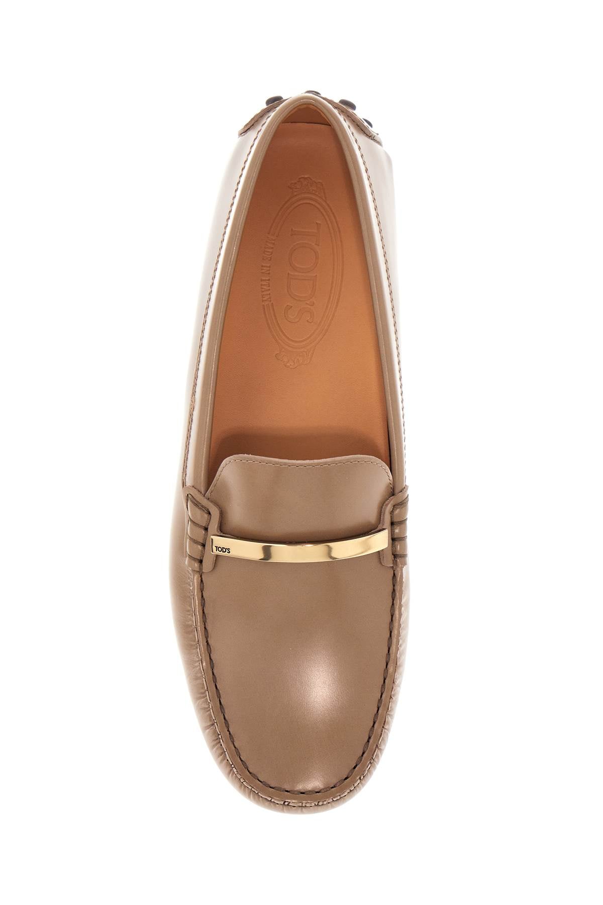 Tods Cappuccino Leather Driving Moccasin
