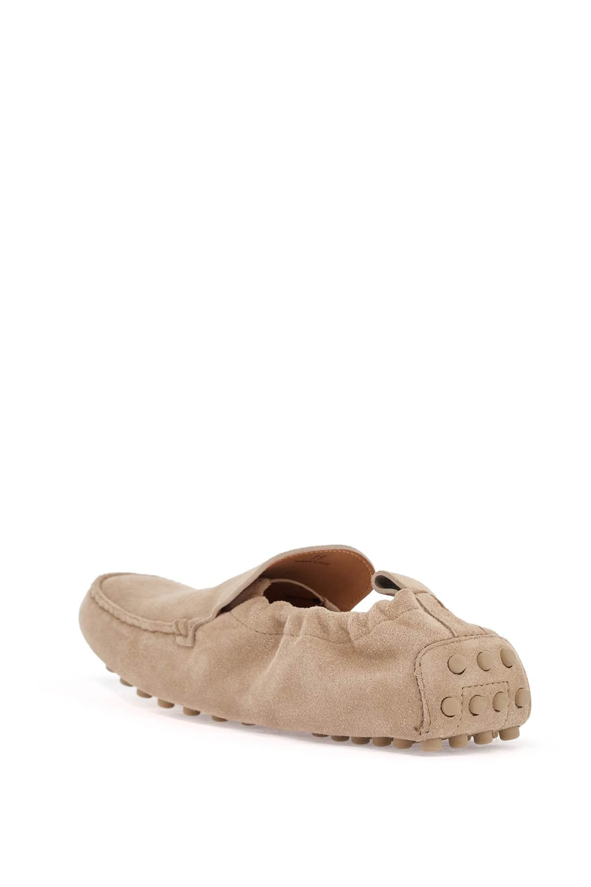 Tods Gathered Leather Slippers In Cord Color