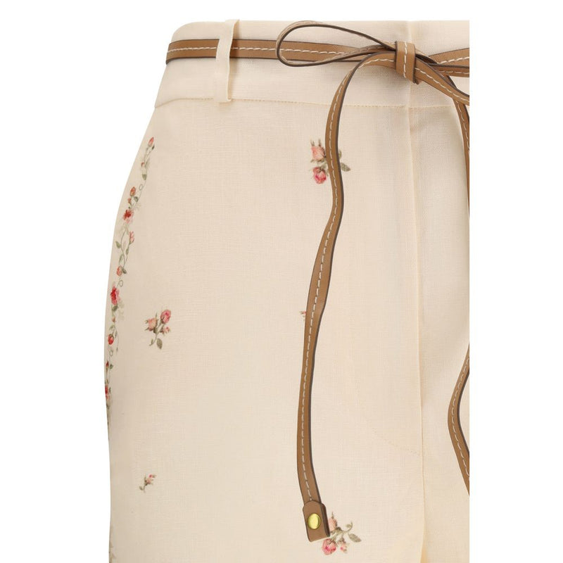 Zimmermann Beige Cotton Flared Pant Glam Steals