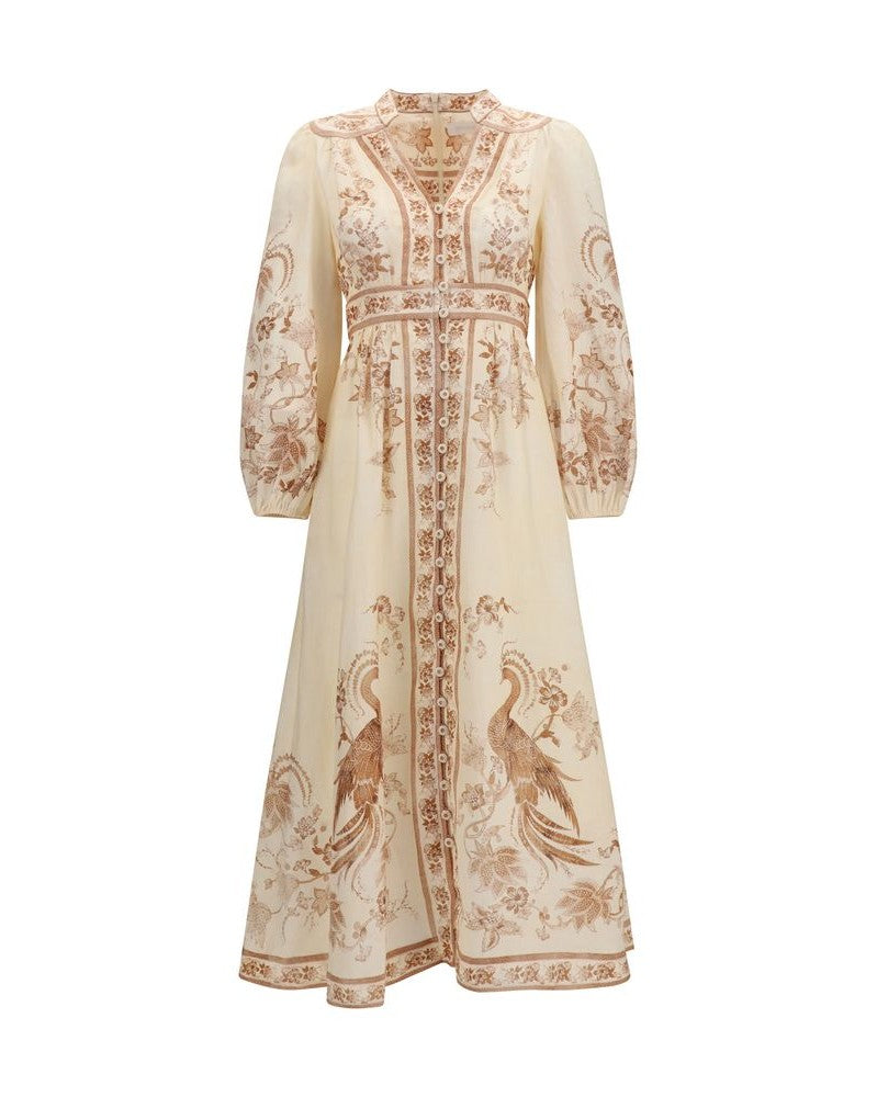 Zimmermann Beige Linen Casual Dress Glam Steals