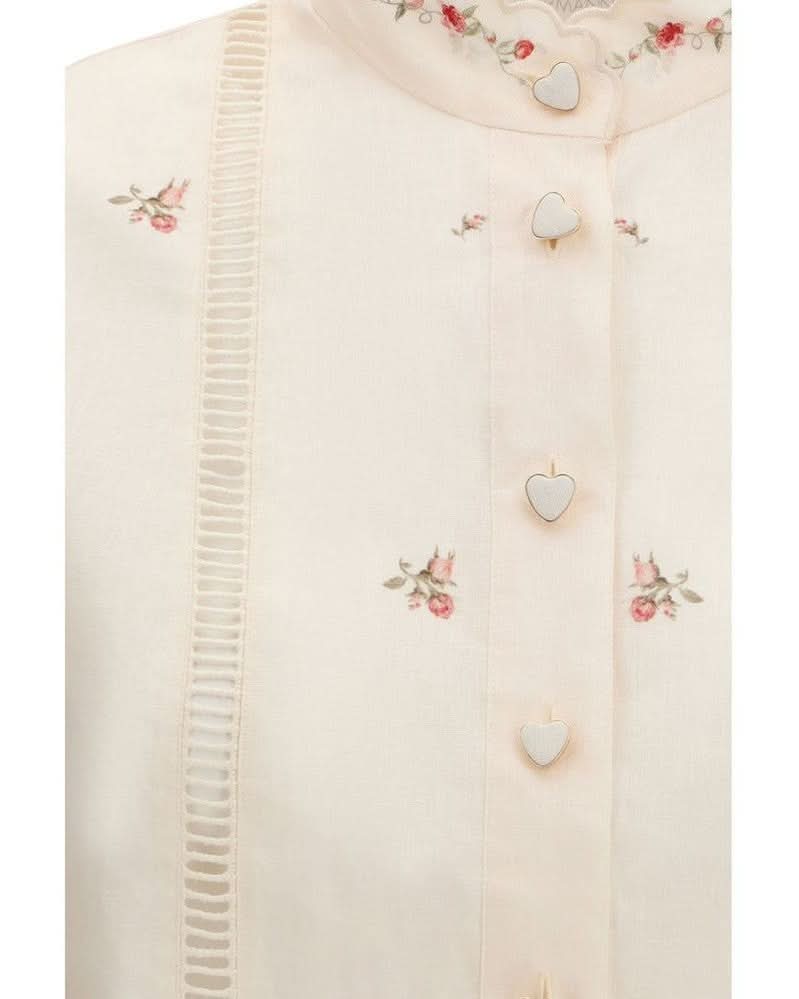 Zimmermann Beige Linen Pattern Shirt 