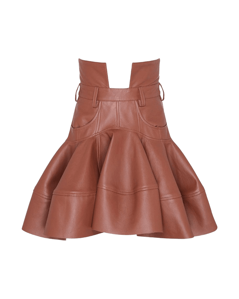 Zimmermann Brown Leather Skirt Glam Steals