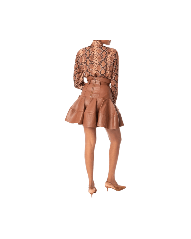 Zimmermann Brown Leather Skirt Glam Steals