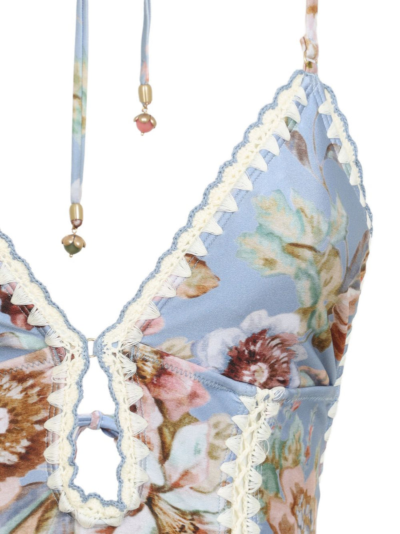 Zimmermann Clear Blue One Piece Swimsuits
