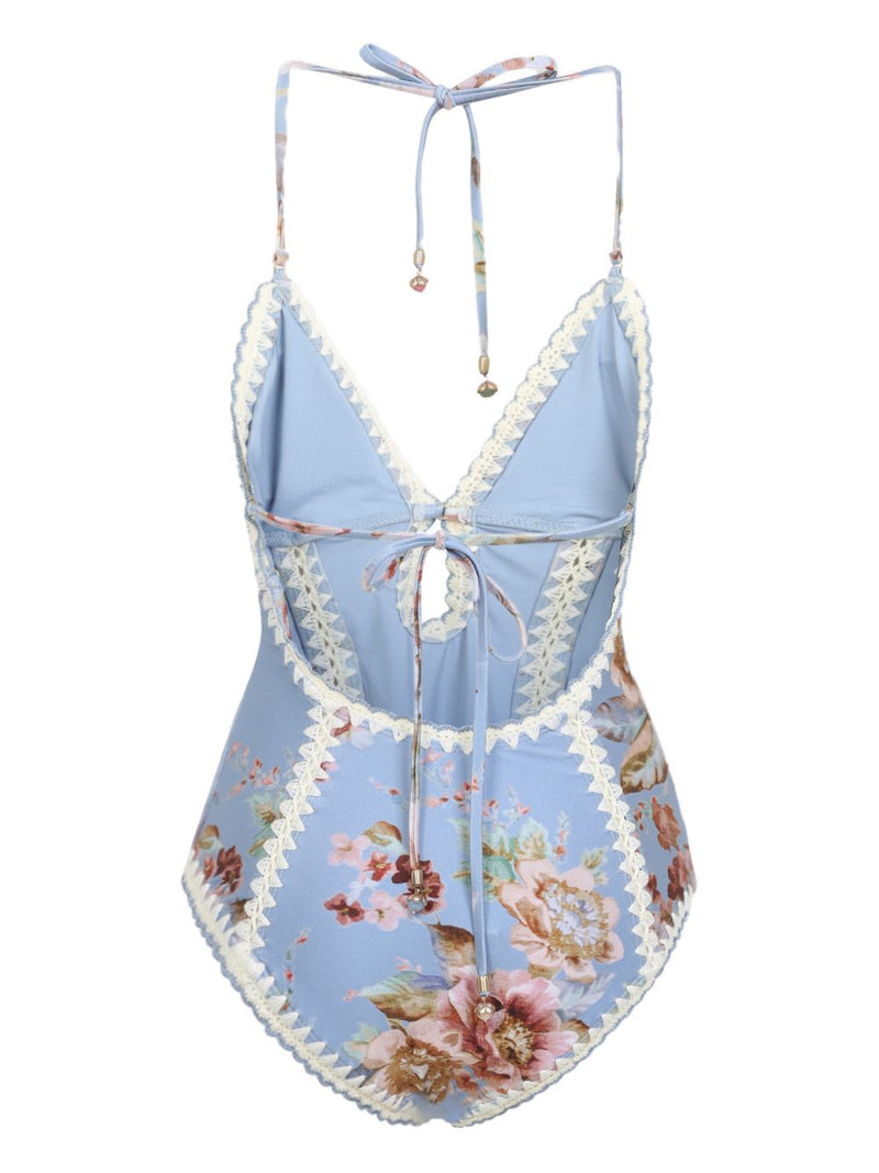 Zimmermann Clear Blue One Piece Swimsuits
