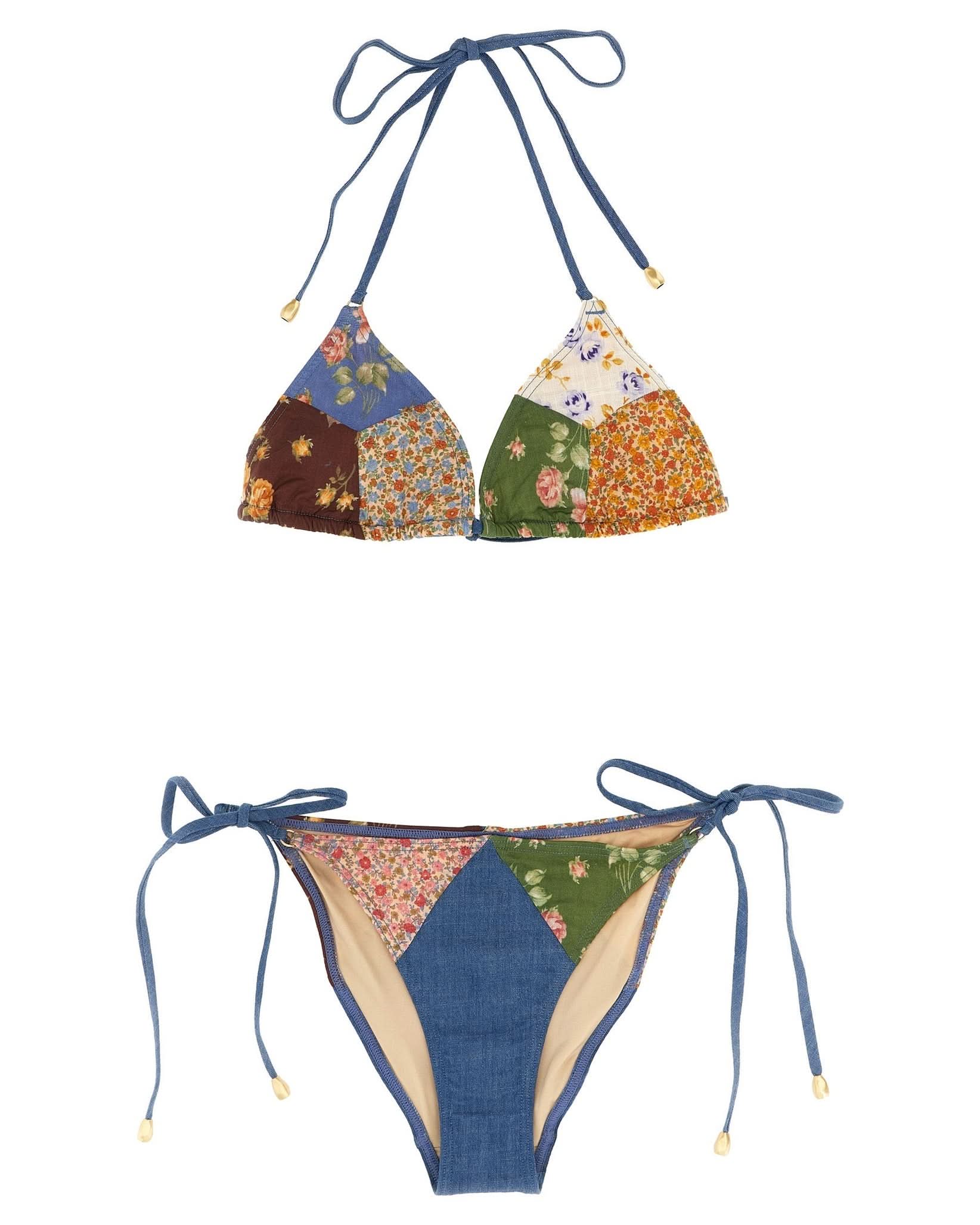 Zimmermann Cotton Lucky Mini Tri Bikini Glam Steals