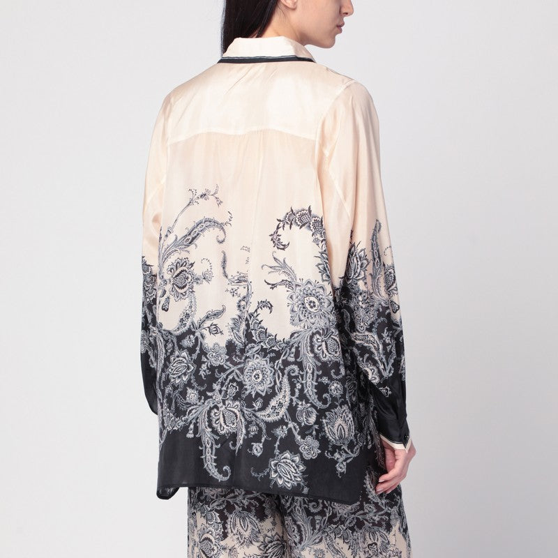 Zimmermann Cream Rhiannon Shirt with Fantasy Print Glam Steals