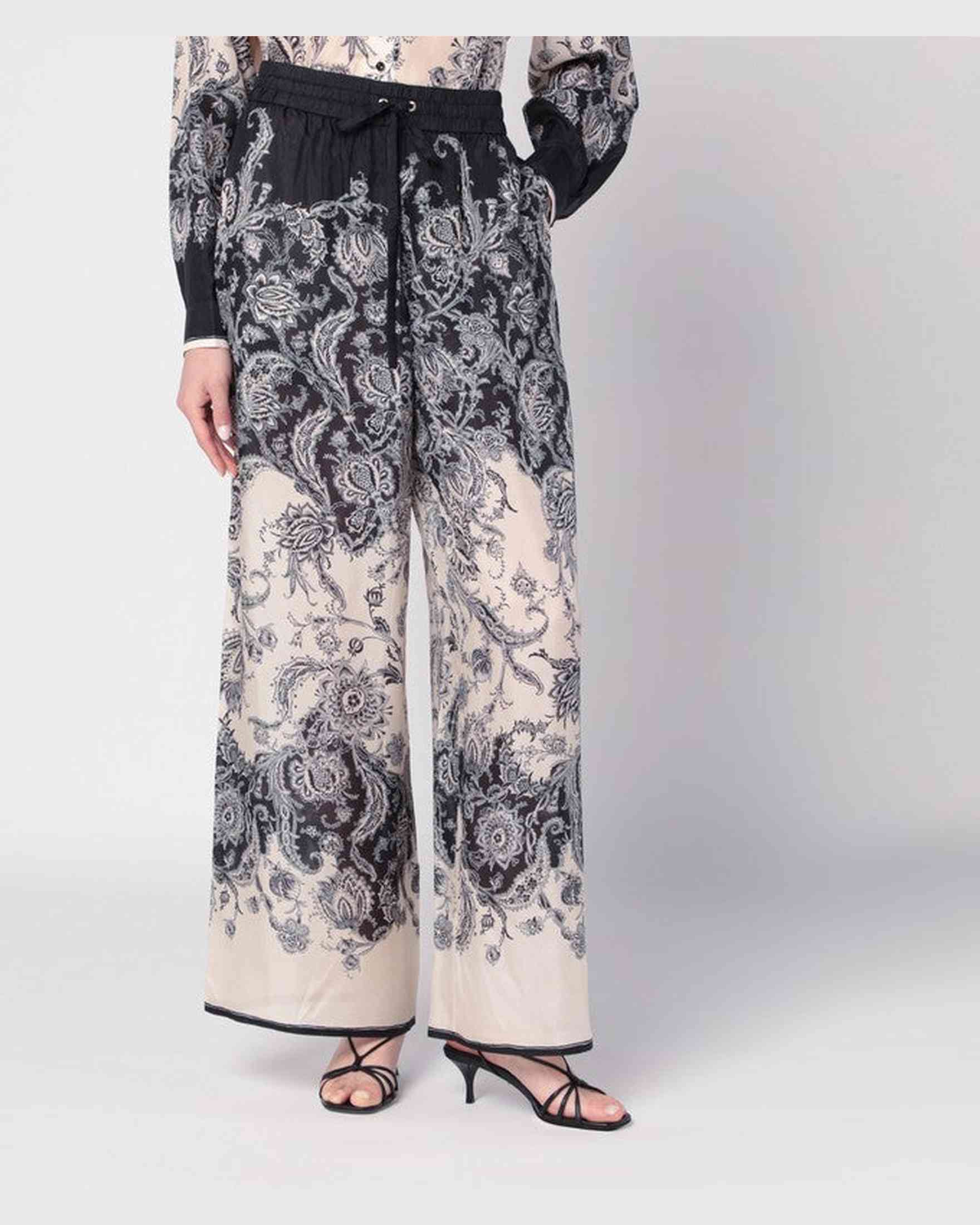 Zimmermann Cream Rhiannon Trouser with Fantasy Print Glam Steals