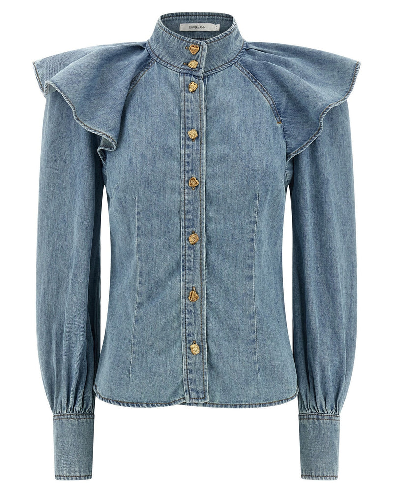 Zimmermann Denim Crush Blouse Glam Steals