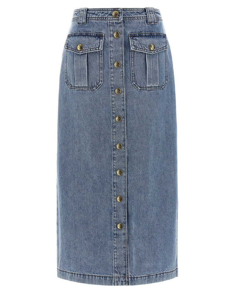 Zimmermann Denim Pencil Skirt Glam Steals