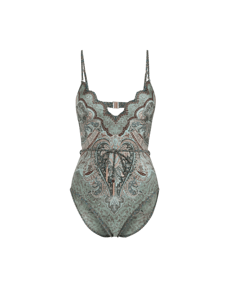Zimmermann Green One Piece Swimsuit Glam Steals